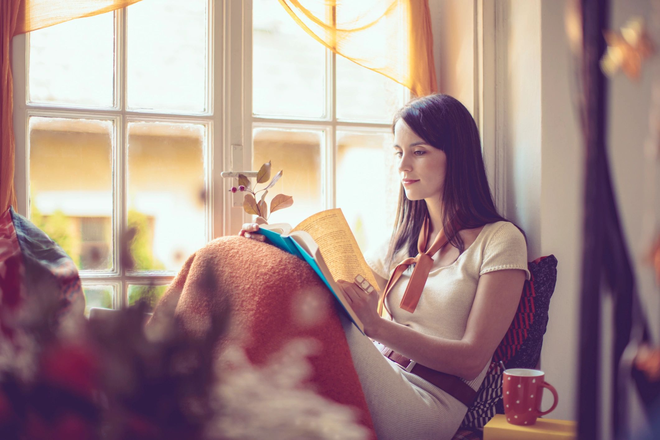 Woman journaling at home